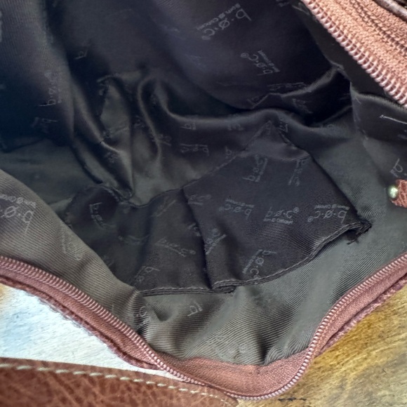 BOC Pink and Brown Cedar Ridge Hobo Crossbody Bag with Dual Zippers - Picture 9 of 10